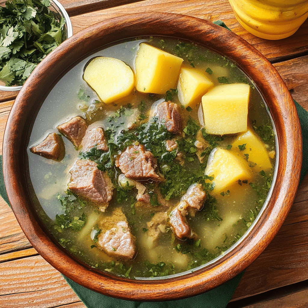 Un tradicional caldo de res, listo para disfrutar en un día frio, receta de Chef Goya