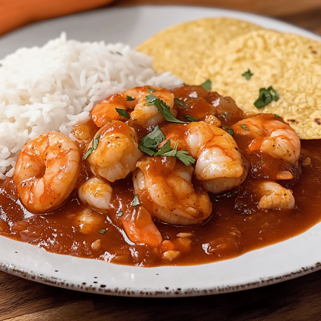 Un plato con camarones a la diabla, si deseas un toque mexicano a tu dia, receta de Chef Goya.