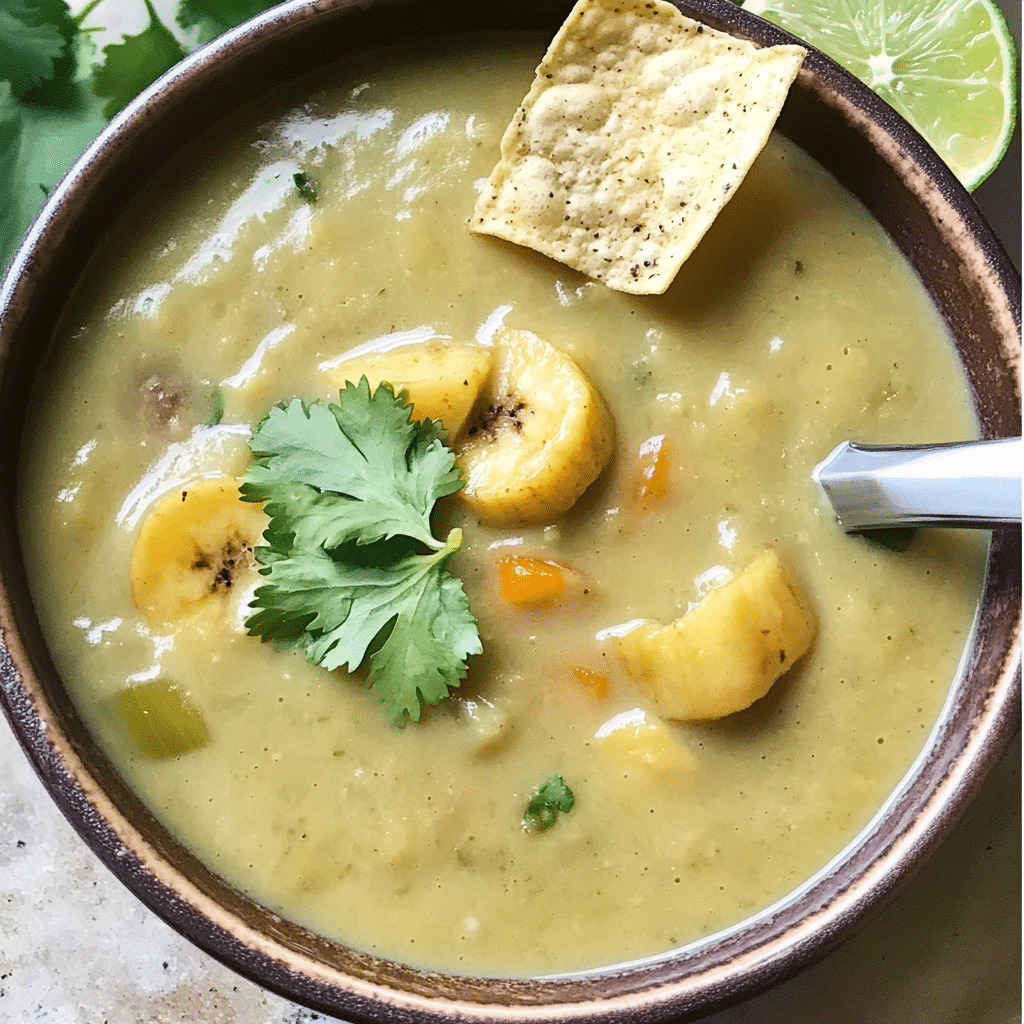 Un plato de sopa de platano, si deseas algo nutritivo y facil de hacer, receta de Chef Goya.