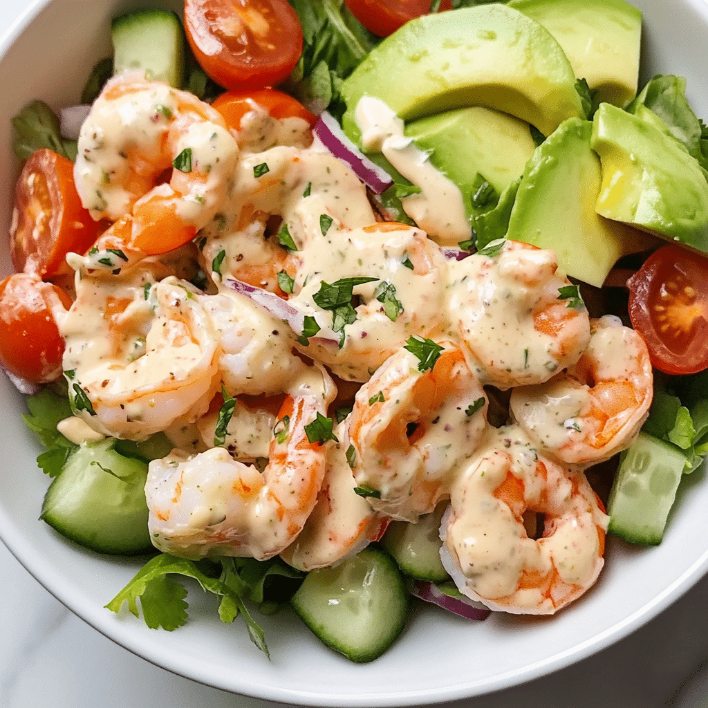 Un bowl de ensalada de camarones, ideal si deseas algo nutritivo y fácil de hacer, receta de Chef Goya.