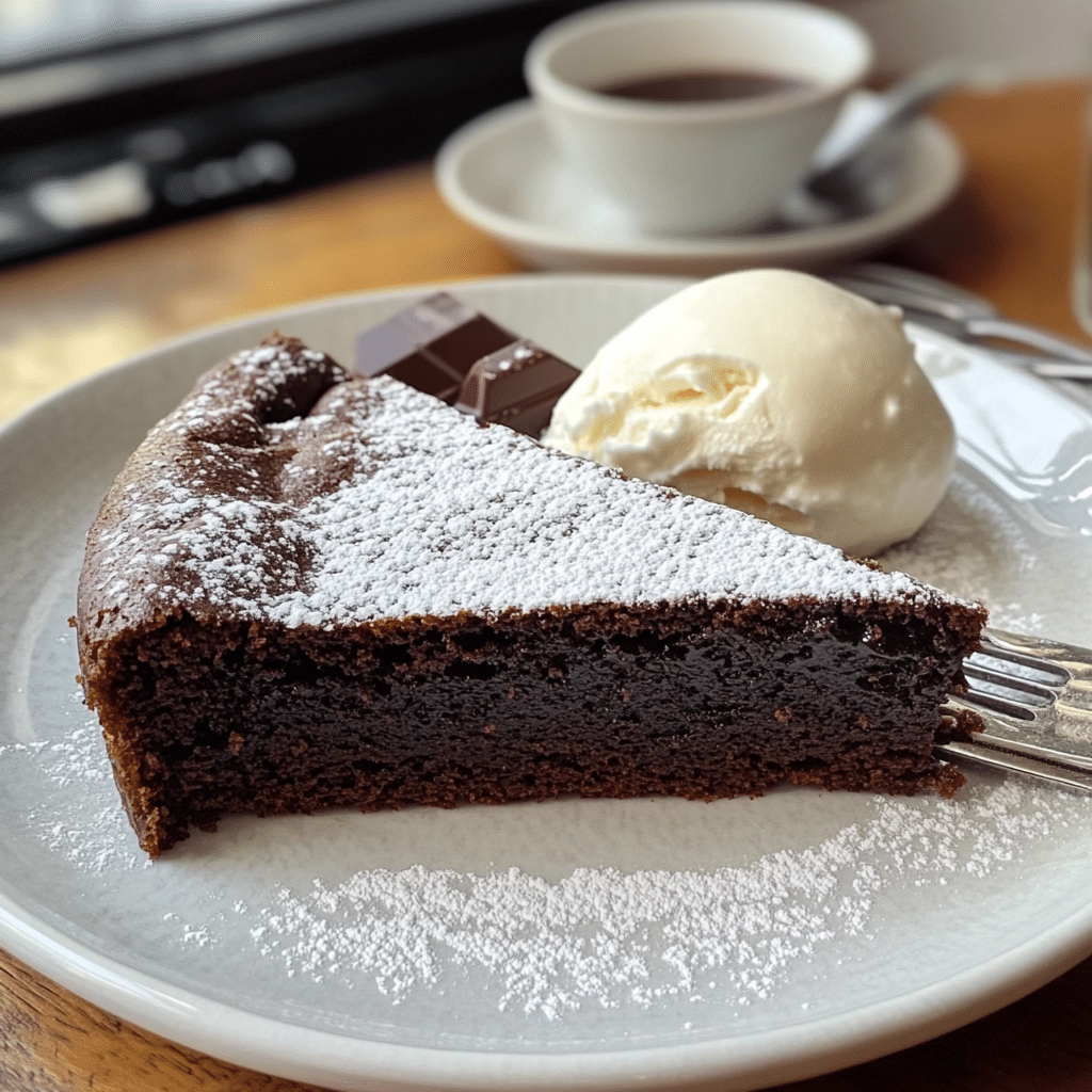 Un plato con tarta Tenerina, si deseas un postre fácil y rico de hacer, receta de Chef Goya.