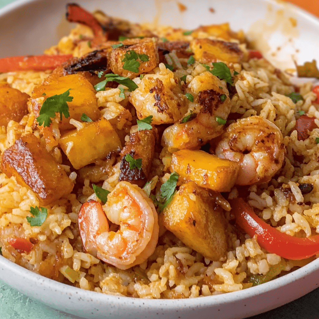 Un plato con arroz costeño, si deseas comer algo delicioso, receta de Chef Goya.