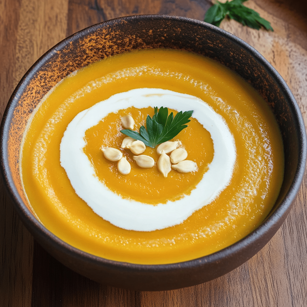 Un tazon con crema de auyama, si deseas una receta nutritiva, receta de Chef Goya.