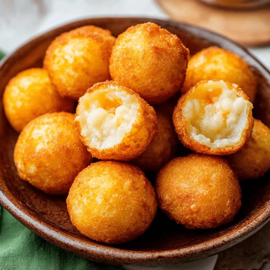 Un plato con buñuelos colombianos, ideal para disfrutar en festividades navideñas en familia, receta de Chef Goya.