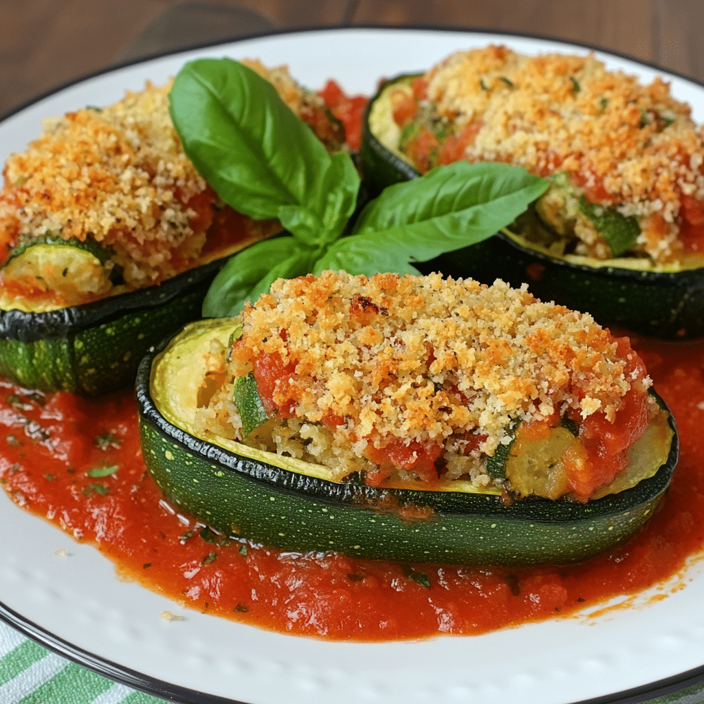 Un plato con calabacitas rellenas, si deseas una receta nutritiva, receta de Chef Goya.