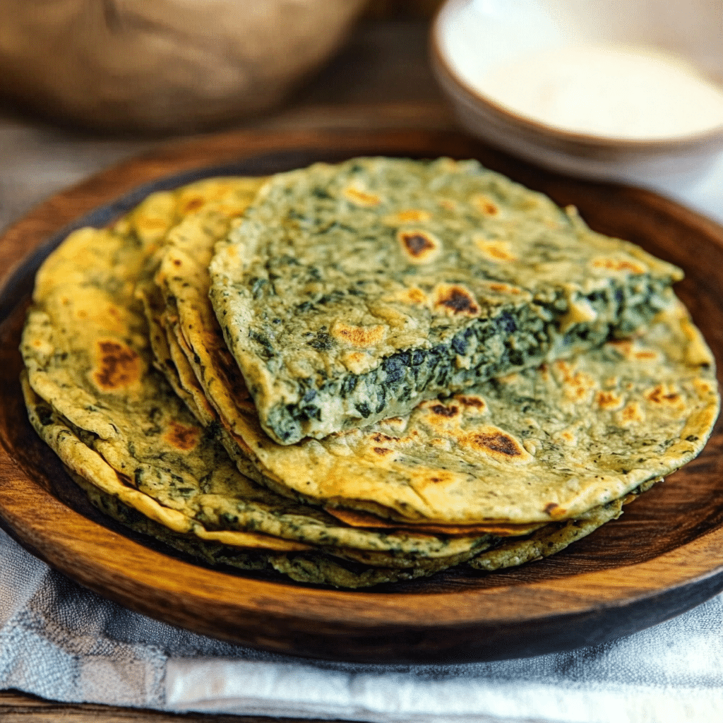 Un plato con tortillas de espinaca, si deseas algo nutritivo y saludable para tus comidas, receta de Chef Goya.