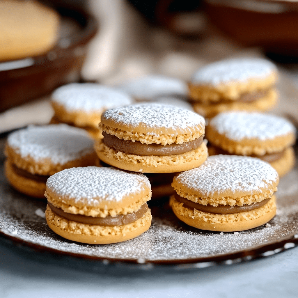 Un plato con alfajores argentinos, si deseas un postre delicioso, receta de Chef Goya.