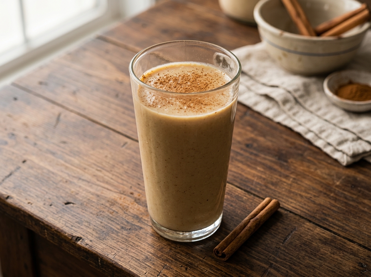 Avena dominicana cremosa con canela en un vaso