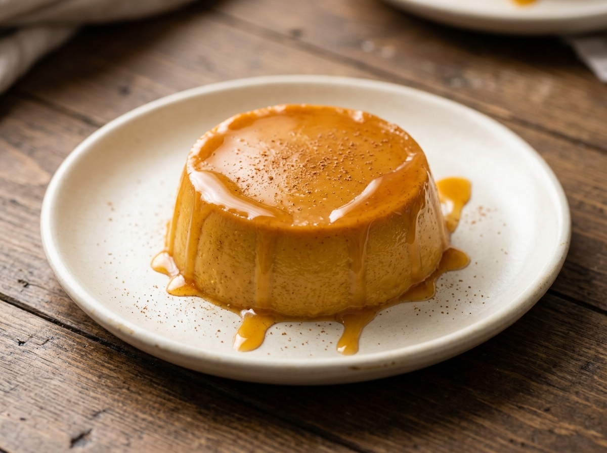 Flan de calabaza puertorriqueño cremoso con caramelo y canela